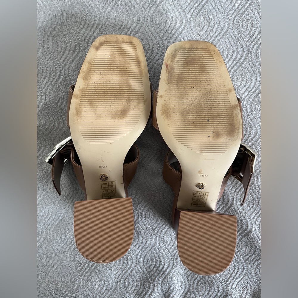 White House Black Market Block Heel Sandals in brown size 8.5 🆕 - Picture 7 of 9